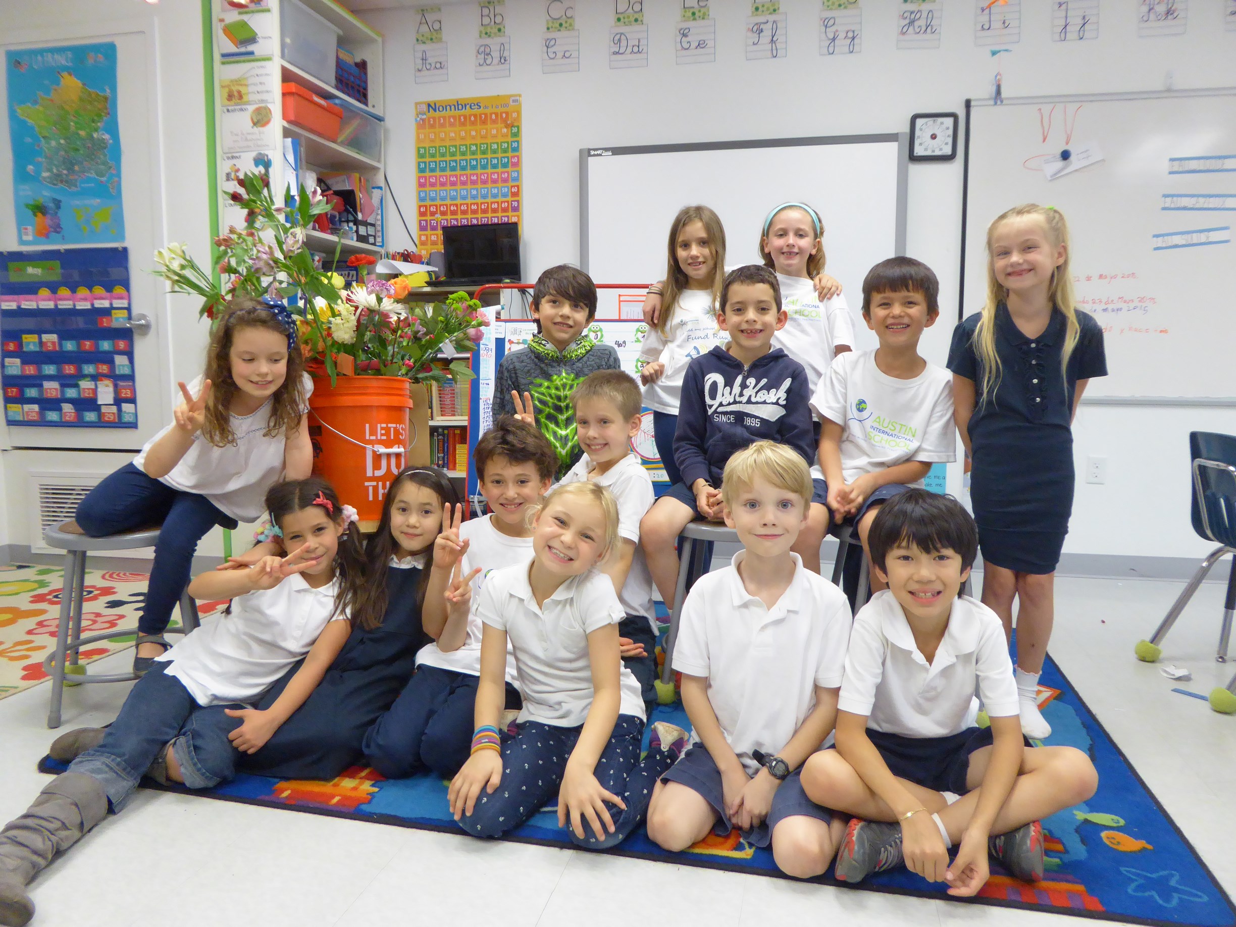 Emeric with his classmates at AIS
