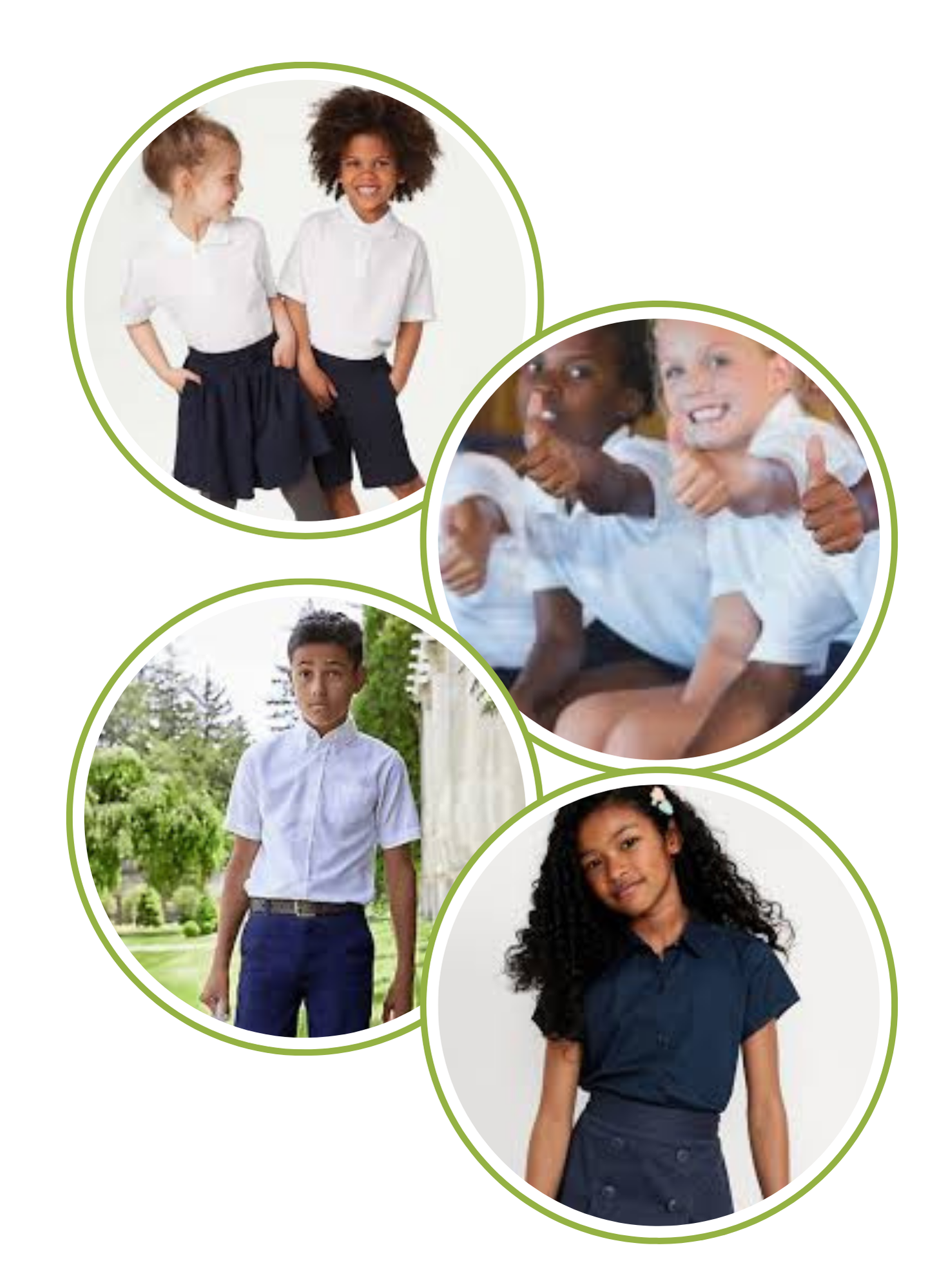 Austin International School students dressed in the 2025–2026 uniform: navy or white polos, navy bottoms, and AIS-branded outerwear, adhering to the school's dress code.